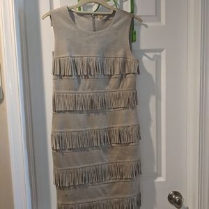 Calvin Klein Faux Suede Fringe Dress